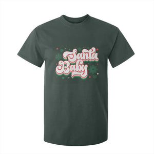 Funny Santa Baby T Shirt For Kid TS09 Dark Forest Green Print Your Wear