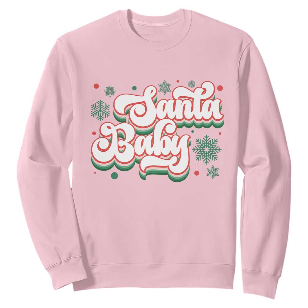 Funny Santa Baby Sweatshirt TS09 Light Pink Print Your Wear