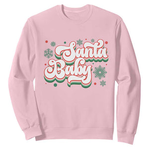 Funny Santa Baby Sweatshirt TS09 Light Pink Print Your Wear