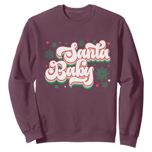 Funny Santa Baby Sweatshirt TS09 Maroon Print Your Wear