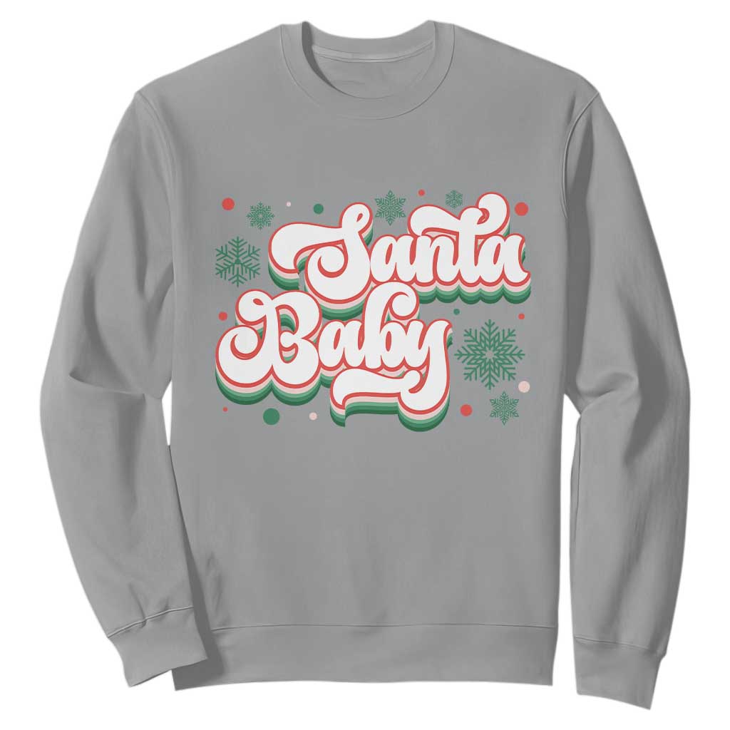 Funny Santa Baby Sweatshirt TS09 Sport Gray Print Your Wear