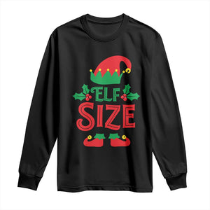 Cute First Christmas ELF Size Long Sleeve Shirt TS09 Black Print Your Wear