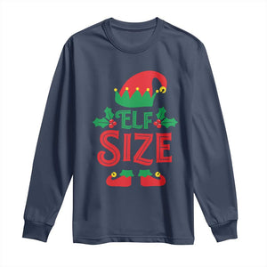 Cute First Christmas ELF Size Long Sleeve Shirt TS09 Navy Print Your Wear