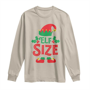 Cute First Christmas ELF Size Long Sleeve Shirt TS09 Sand Print Your Wear