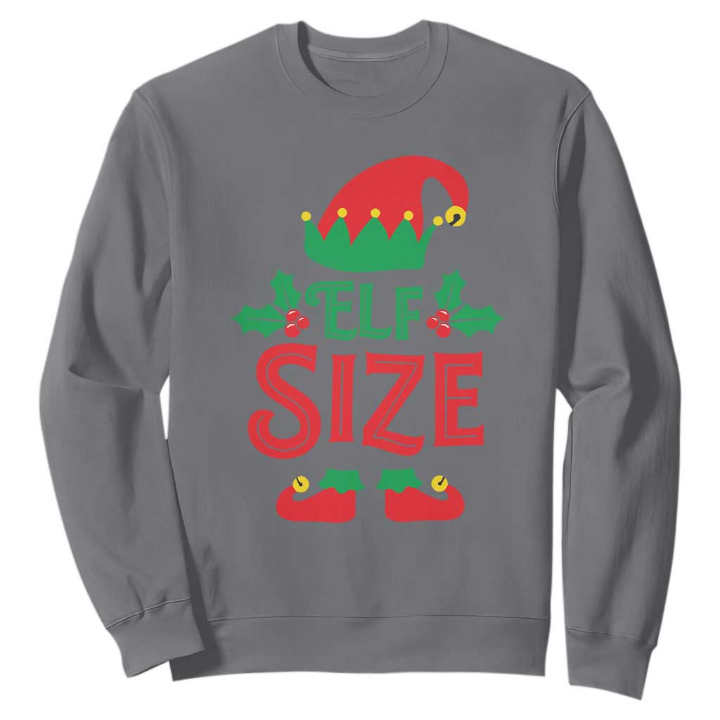 Cute First Christmas ELF Size Sweatshirt TS09 Charcoal Print Your Wear