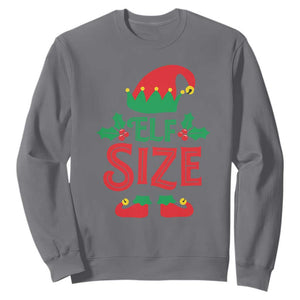 Cute First Christmas ELF Size Sweatshirt TS09 Charcoal Print Your Wear