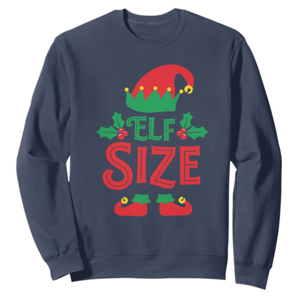 Cute First Christmas ELF Size Sweatshirt TS09 Navy Print Your Wear