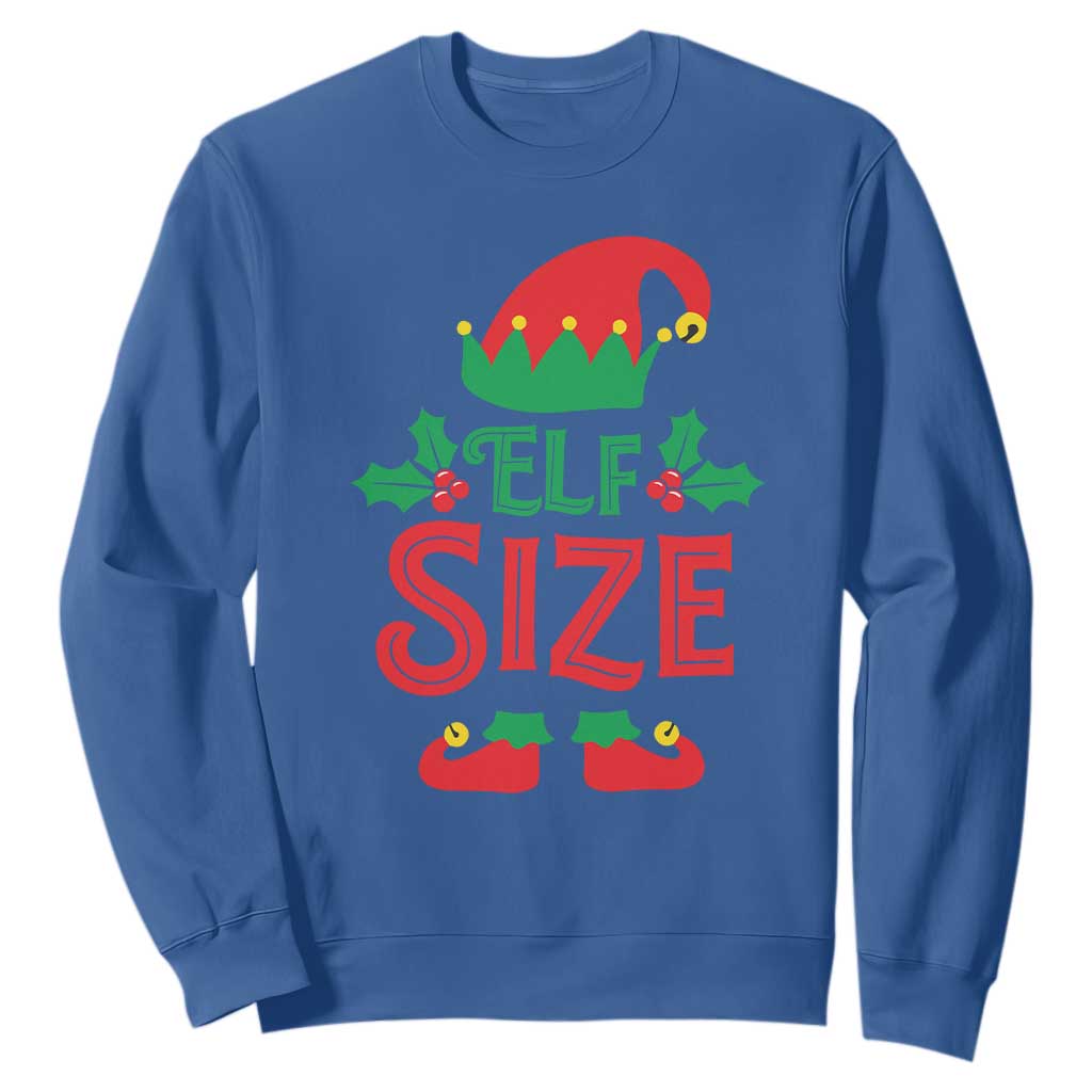 Cute First Christmas ELF Size Sweatshirt TS09 Royal Blue Print Your Wear