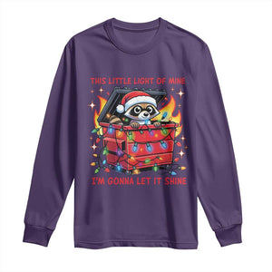 Funny Christmas Long Sleeve Shirt This Little Light Of Mine Lil Dumpster Fire TS09 Purple Print Your Wear