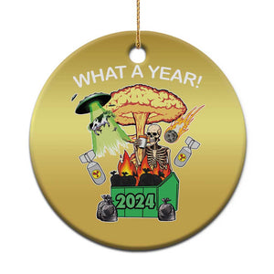 Funny Christmas What A Year Dumpster Fire Christmas Ornament TS09 Print Your Wear