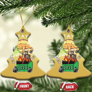 Funny Christmas What A Year Dumpster Fire Christmas Ornament TS09 Christmas Tree Gold Print Your Wear