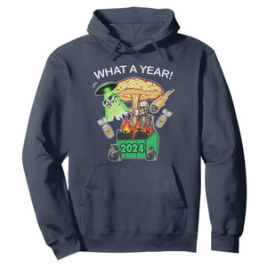 Funny Christmas What A Year Dumpster Fire Hoodie TS09 Navy Print Your Wear