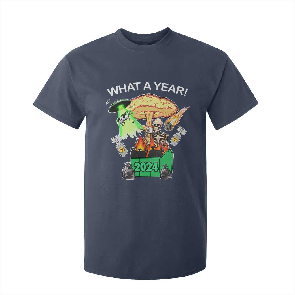 Funny Christmas What A Year Dumpster Fire T Shirt For Kid TS09 Navy Print Your Wear