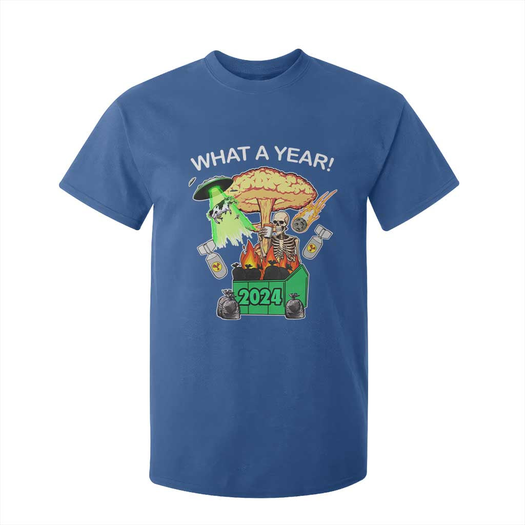 Funny Christmas What A Year Dumpster Fire T Shirt For Kid TS09 Royal Blue Print Your Wear