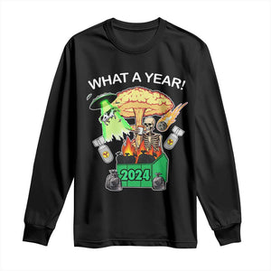 Funny Christmas What A Year Dumpster Fire Long Sleeve Shirt TS09 Black Print Your Wear