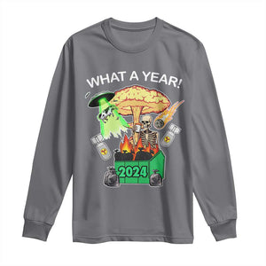 Funny Christmas What A Year Dumpster Fire Long Sleeve Shirt TS09 Charcoal Print Your Wear