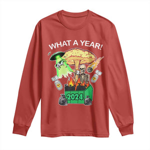 Funny Christmas What A Year Dumpster Fire Long Sleeve Shirt TS09 Red Print Your Wear