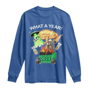 Funny Christmas What A Year Dumpster Fire Long Sleeve Shirt TS09 Royal Blue Print Your Wear