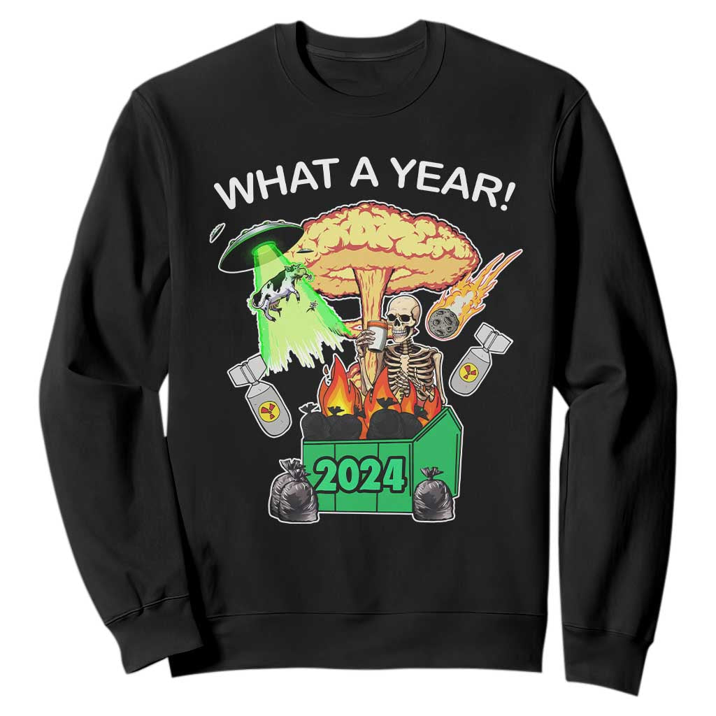 Funny Christmas What A Year Dumpster Fire Sweatshirt TS09 Black Print Your Wear
