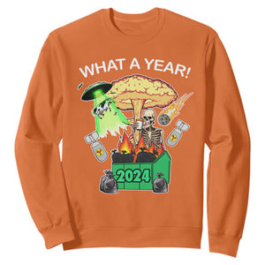 Funny Christmas What A Year Dumpster Fire Sweatshirt TS09 Orange Print Your Wear