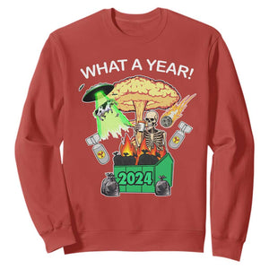 Funny Christmas What A Year Dumpster Fire Sweatshirt TS09 Red Print Your Wear