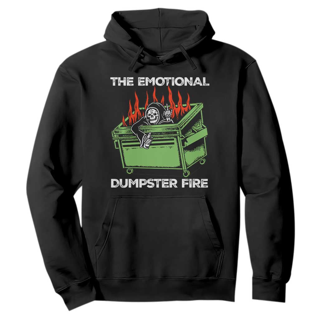 Funny Emotional Dumpster Fire Skeleton Hoodie TS09 Black Print Your Wear