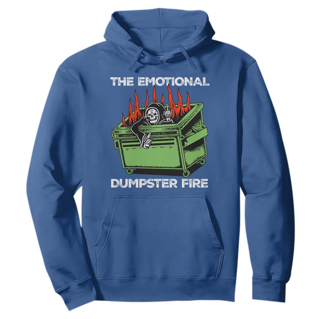 Funny Emotional Dumpster Fire Skeleton Hoodie TS09 Royal Blue Print Your Wear