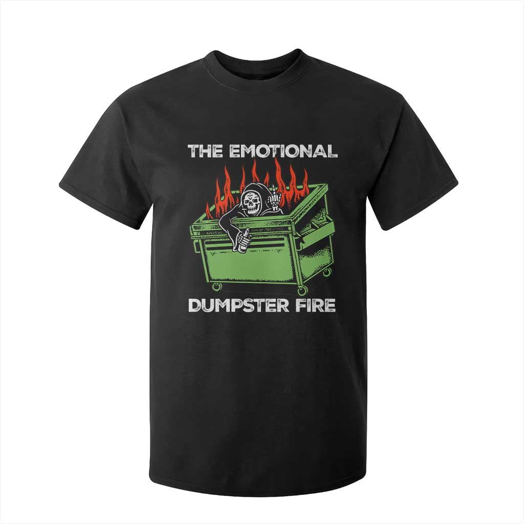Funny Emotional Dumpster Fire Skeleton T Shirt For Kid TS09 Black Print Your Wear