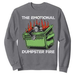Funny Emotional Dumpster Fire Skeleton Sweatshirt TS09 Charcoal Print Your Wear