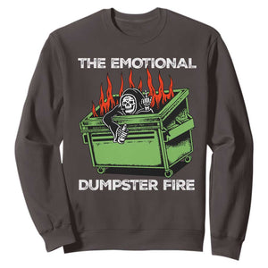Funny Emotional Dumpster Fire Skeleton Sweatshirt TS09 Dark Chocolate Print Your Wear