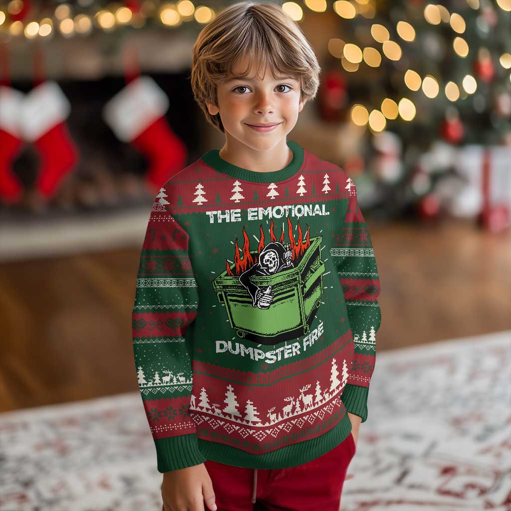Funny Emotional Dumpster Fire Skeleton Ugly Christmas Sweater TS09 Christmas Print Your Wear