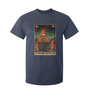 Emotional Dumpster Fire Skeleton Tarot Card T Shirt For Kid TS09 Navy Print Your Wear