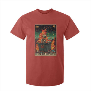 Emotional Dumpster Fire Skeleton Tarot Card T Shirt For Kid TS09 Red Print Your Wear