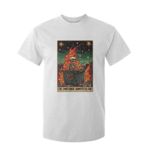 Emotional Dumpster Fire Skeleton Tarot Card T Shirt For Kid TS09 White Print Your Wear