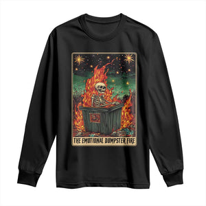 Emotional Dumpster Fire Skeleton Tarot Card Long Sleeve Shirt TS09 Black Print Your Wear