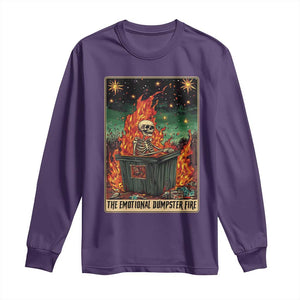 Emotional Dumpster Fire Skeleton Tarot Card Long Sleeve Shirt TS09 Purple Print Your Wear