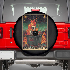 Emotional Dumpster Fire Skeleton Tarot Card Spare Tire Cover TS09 Black Print Your Wear