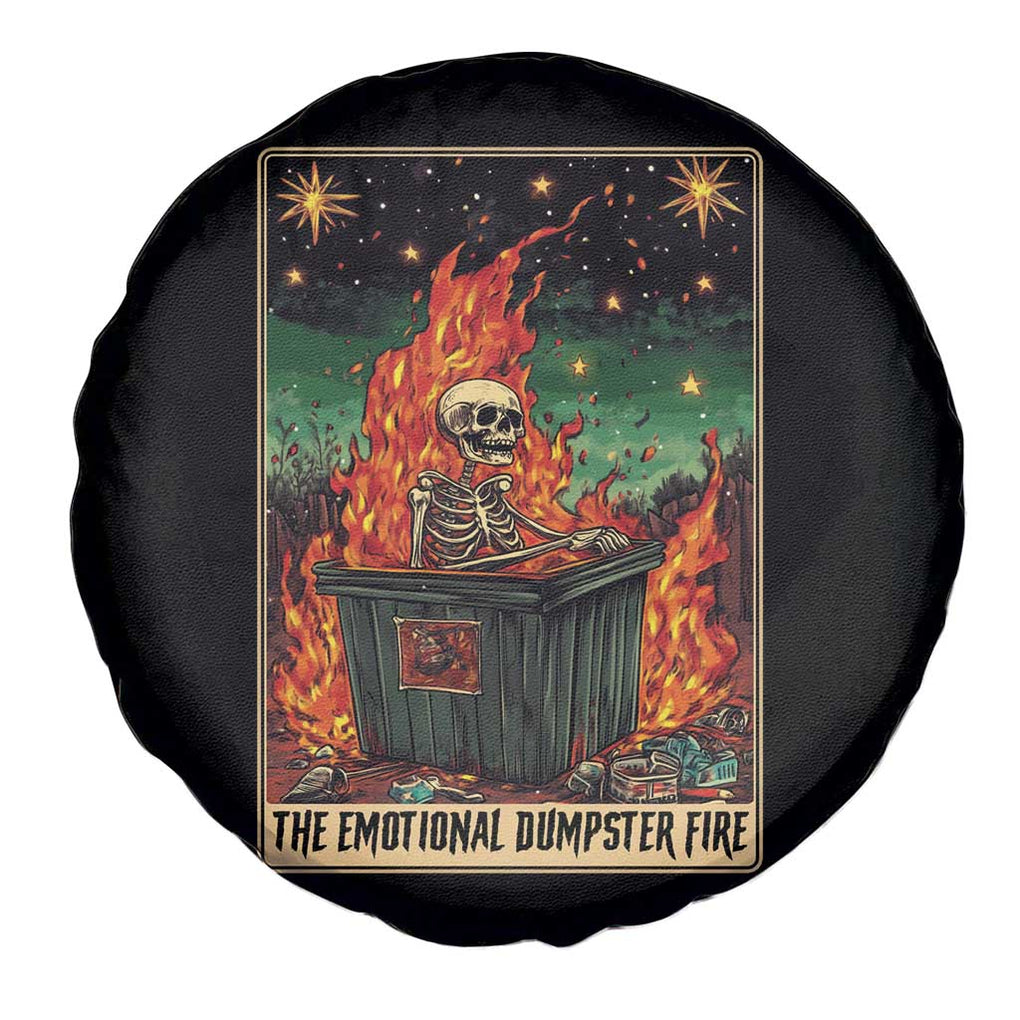 Emotional Dumpster Fire Skeleton Tarot Card Spare Tire Cover TS09 Print Your Wear