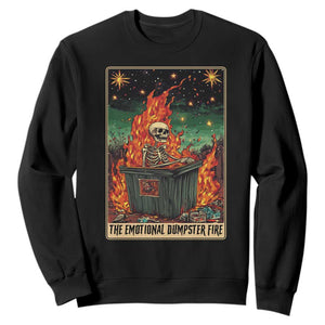Emotional Dumpster Fire Skeleton Tarot Card Sweatshirt TS09 Black Print Your Wear