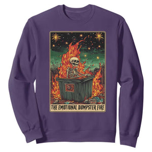 Emotional Dumpster Fire Skeleton Tarot Card Sweatshirt TS09 Purple Print Your Wear