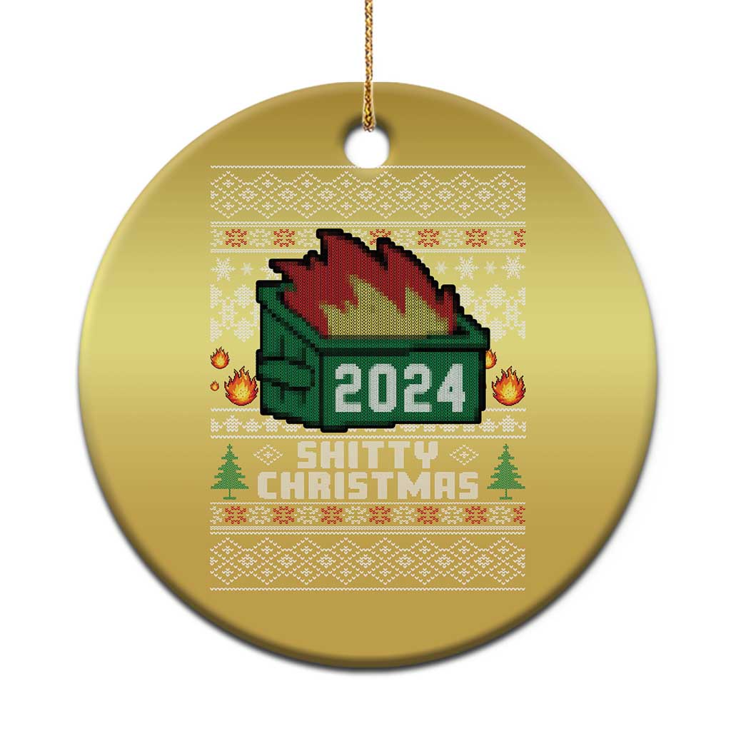 Funny Shitty Christmas 2024 Dumpster Fire Christmas Ornament TS09 Print Your Wear