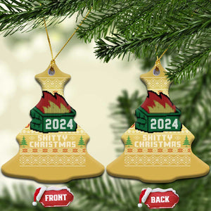 Funny Shitty Christmas 2024 Dumpster Fire Christmas Ornament TS09 Christmas Tree Gold Print Your Wear