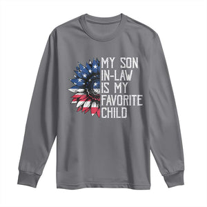 Funny My Son In Law Is My Favorite Child Long Sleeve Shirt American Flag Sunflower TS09 Charcoal Print Your Wear