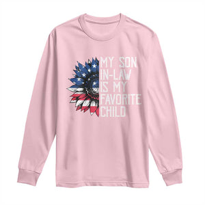 Funny My Son In Law Is My Favorite Child Long Sleeve Shirt American Flag Sunflower TS09 Light Pink Print Your Wear