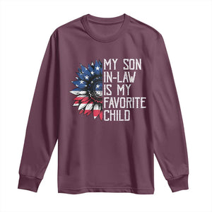 Funny My Son In Law Is My Favorite Child Long Sleeve Shirt American Flag Sunflower TS09 Maroon Print Your Wear