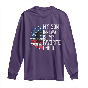 Funny My Son In Law Is My Favorite Child Long Sleeve Shirt American Flag Sunflower TS09 Purple Print Your Wear