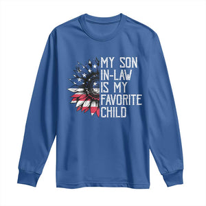 Funny My Son In Law Is My Favorite Child Long Sleeve Shirt American Flag Sunflower TS09 Royal Blue Print Your Wear