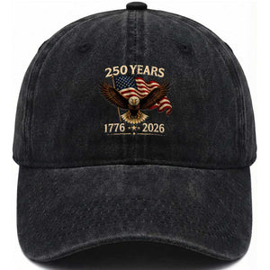 250 Anniversary USA Patriotic Eagle Washed Cotton Baseball Cap 250th 4th Of July 1776 2026 Flag TS10 Print Your Wear