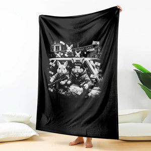 Funny Bunny Gang Throw Blanket Vintage Rabbit Meme TS10 Print Your Wear