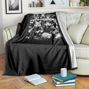 Funny Bunny Gang Throw Blanket Vintage Rabbit Meme TS10 Print Your Wear